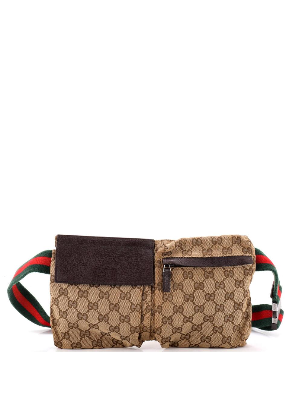 Gucci Vintage Double Belt Bag Gg Canvas #340577G90B